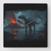 Brontosaurus Fun Ecology Vierkante Klok (Voorkant)