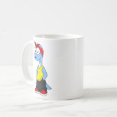Brontosaurus gekleed in hiphop kleding. koffiemok (Voorkant links)