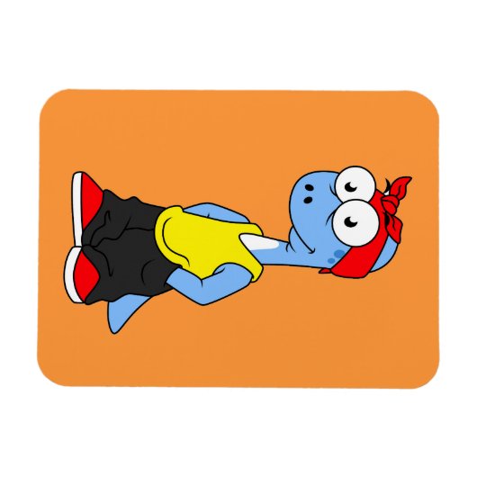 Brontosaurus gekleed in hiphop kleding. magneet (Horizontaal)