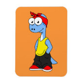 Brontosaurus gekleed in hiphop kleding. magneet (Verticaal)