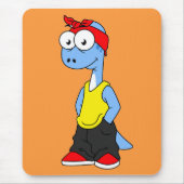 Brontosaurus gekleed in hiphop kleding. muismat (Voorkant)