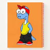 Brontosaurus gekleed in hiphop kleding. notitieboek (Achterkant)