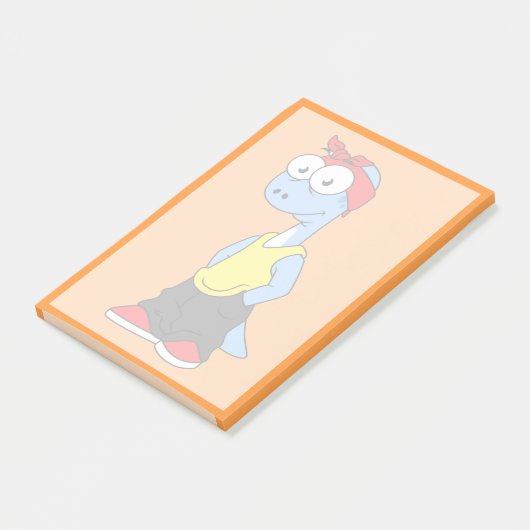 Brontosaurus gekleed in hiphop kleding. post-it® notes (Schuin)