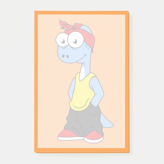 Brontosaurus gekleed in hiphop kleding. post-it® notes (Voorkant)