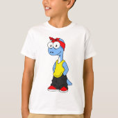Brontosaurus gekleed in hiphop kleding. t-shirt (Voorkant)