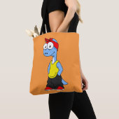 Brontosaurus gekleed in hiphop kleding. tote bag (Dichtbij)