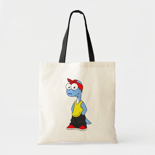 Brontosaurus gekleed in hiphop kleding. tote bag (Voorkant)