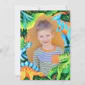 Brontosaurus Jurassic Boy Dinosaur Party Foto Kaart (Achterkant)