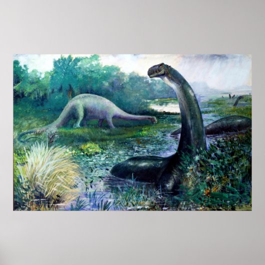 Brontosaurus Jurassic Dinosaur Poster (Voorkant)