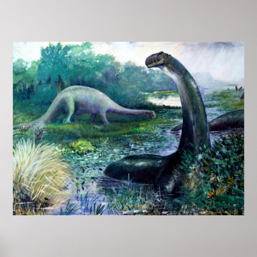 Brontosaurus Jurassic Dinosaur Poster (Voorkant)