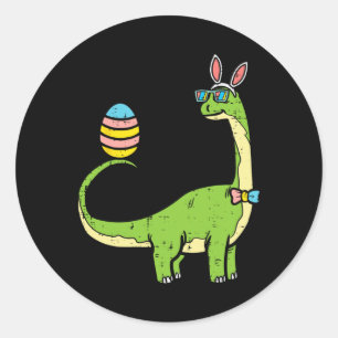 Brontosaurus Konijn Oren Ei Pasen Dag Dinosaur Di Ronde Sticker