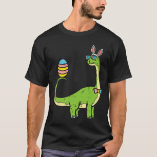 Brontosaurus Konijn Oren Ei Pasen Dag Dinosaur Di T-shirt