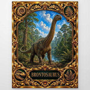 Brontosaurus, met juwelen versierde erfstuk kunst briefkaart