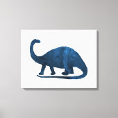 Brontosaurus - Navy Blue - Dinosaur Canvas Afdruk (Voorkant)