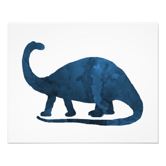 Brontosaurus - Navy Blue - Dinosaur Foto Afdruk (Voorkant)