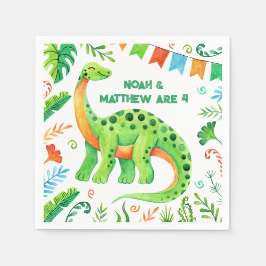 Brontosaurus Prehistorische Dinosaurus Gezamenlijk Servet (Voorkant)