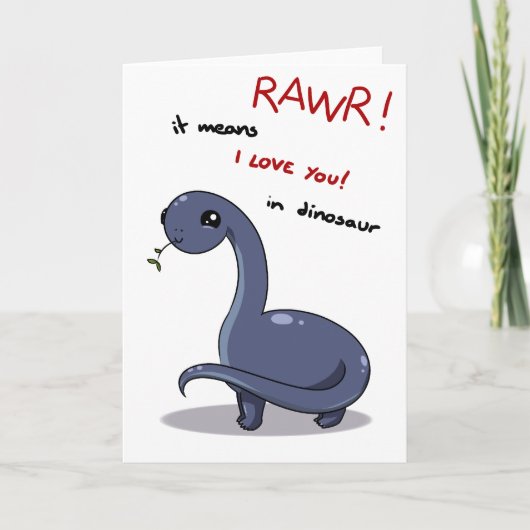 Brontosaurus rawer betekent "Ik hou van je" Kaart (Voorkant)
