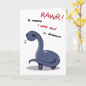 Brontosaurus rawer betekent "Ik hou van je" Kaart (Gele Bloem)