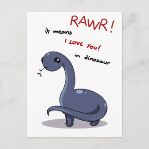 brontosaurus rawr betekent dat ik van je hou briefkaart