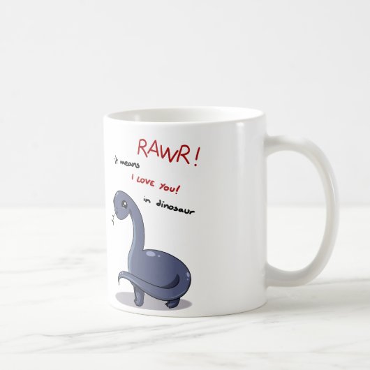 brontosaurus rawr betekent dat ik van je hou:) koffiemok (Rechts)
