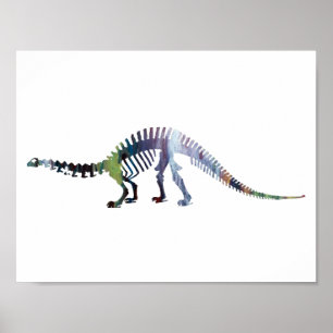brontosaurus skelet poster