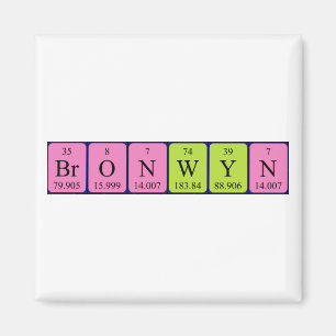 Bronwyn periodieke tabelnaam magneet