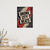 Bronx City Beats Graffiti Typografie Poster (Keuken)