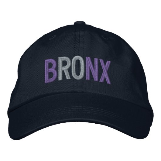 BRONX EMBROIDERDE BASEBALL-PET GEBORDUURDE PET (Voorkant)
