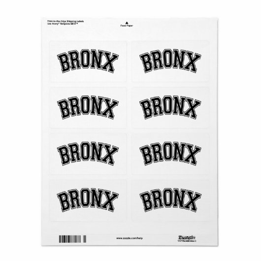 BRONX ETIKET (Full Sheet)