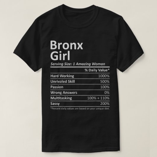 BRONX GIRL NY NEW YORK Funny City Home Roots USA T-shirt (Design voorkant)