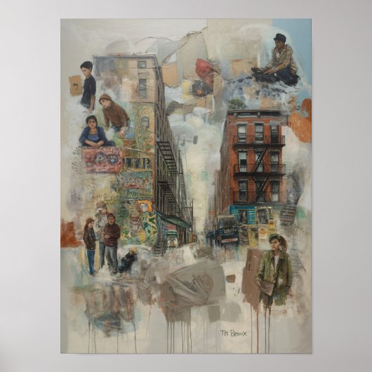 Bronx Graffiti Collage Kunst Poster (Voorkant)