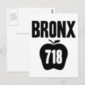 Bronx met Big Apple & 718 Area Code Cutout Briefkaart (Voorkant / Achterkant)