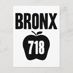 Bronx met Big Apple & 718 Area Code Cutout Briefkaart