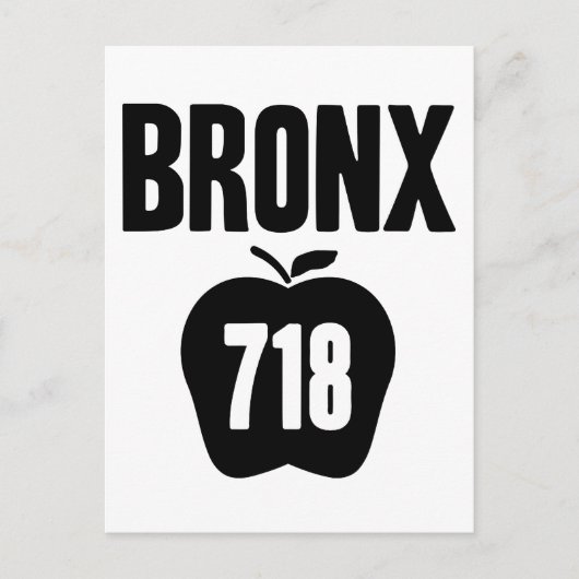 Bronx met Big Apple & 718 Area Code Cutout Briefkaart (Voorkant)