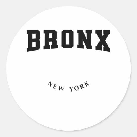 Bronx New York Black Ronde Sticker (Voorkant)