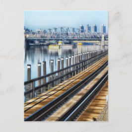 bronx new york city gebouwen rivier briefkaart