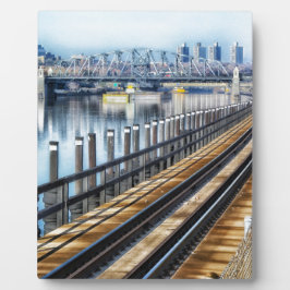 bronx new york city gebouwen rivier fotoplaat