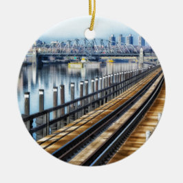 bronx new york city gebouwen rivier keramisch ornament