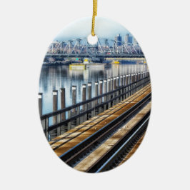bronx new york city gebouwen rivier keramisch ornament