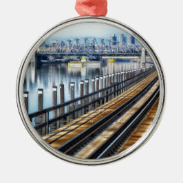 bronx new york city gebouwen rivier metalen ornament