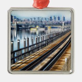 bronx new york city gebouwen rivier metalen ornament