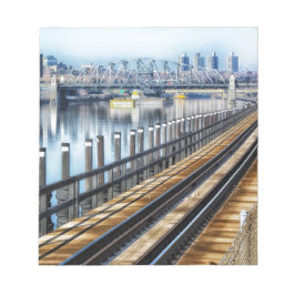 bronx new york city gebouwen rivier notitieblok
