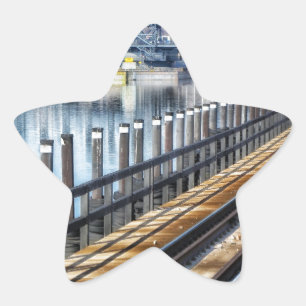 bronx new york city gebouwen rivier ster sticker