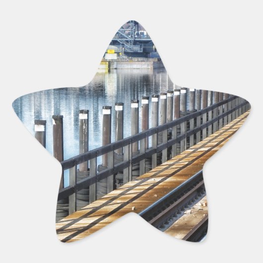 bronx new york city gebouwen rivier ster sticker (Voorkant)