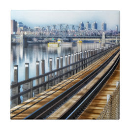 bronx new york city gebouwen rivier tegeltje