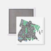 Bronx New York City Typografische Map Magneet (Voorkant / Achterkant)