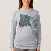 Bronx New York City Typografische Map T-shirt (Voorkant)