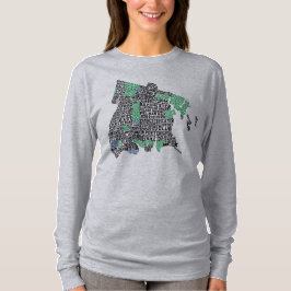 Bronx New York City Typografische Map T-shirt