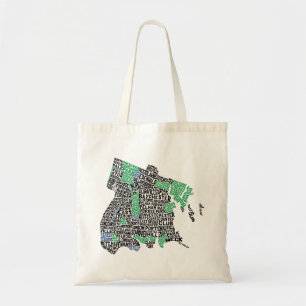 Bronx New York City Typografische Map Tote Bag