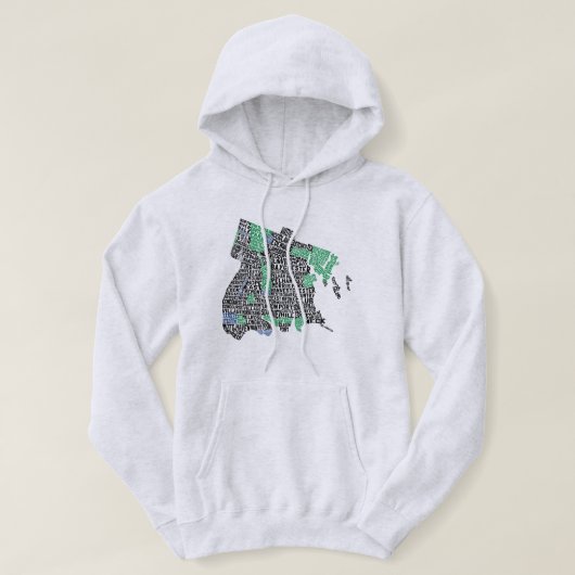 Bronx New York City Word Art Map Hoodie (Design voorkant)